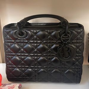 Lady dior Black womens crossbody tote